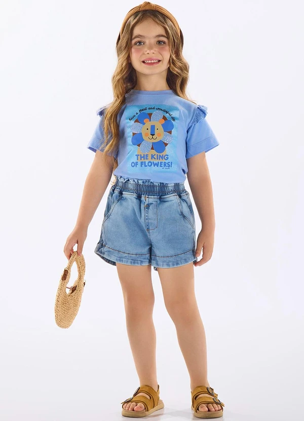 Up Baby - Shorts Infantil Jeans com Elastano Azul 2