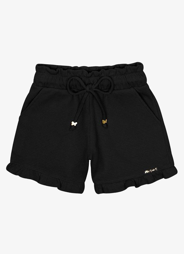 Trick Nick - Shorts Infantil Maquinetado Preto