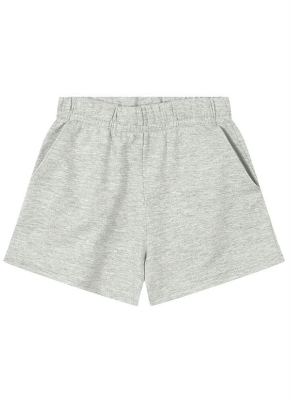Brandili - Shorts Infantil Menina em Moletinho Cinza