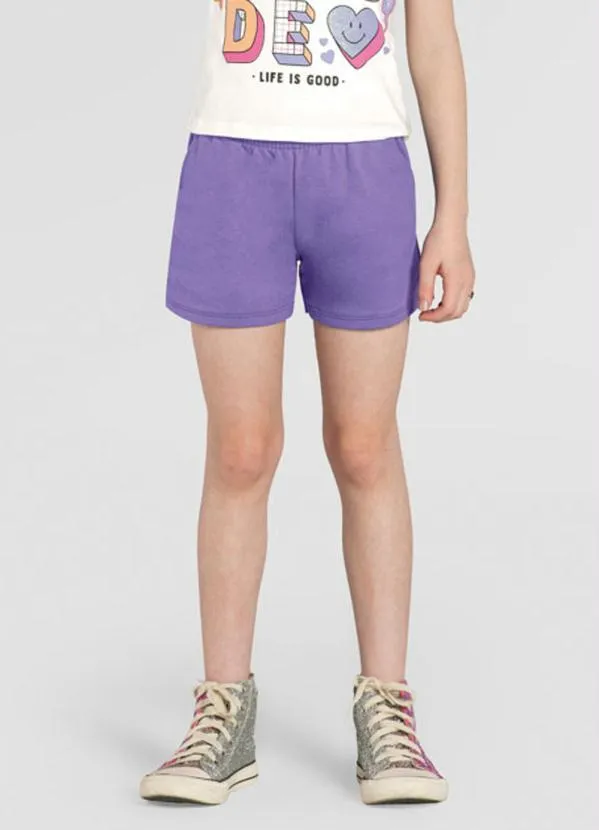 Brandili - Shorts Infantil Menina em Moletinho Lilás