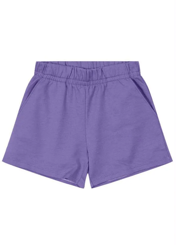 Brandili - Shorts Infantil Menina em Moletinho Lilás 3