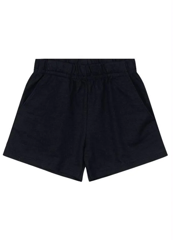 Brandili - Shorts Infantil Menina em Moletinho Preto 3