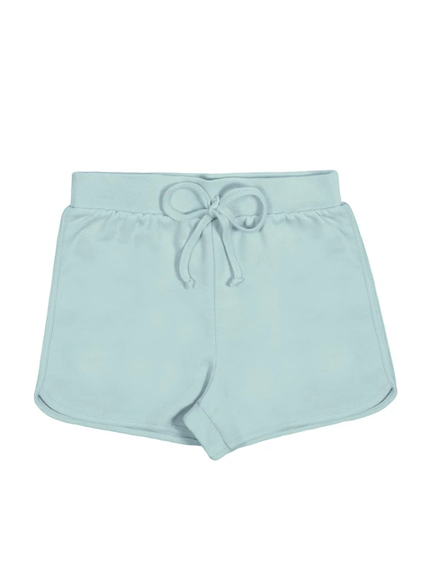Alakazoo - Shorts Infantil Menina em Moletom Básico Verde