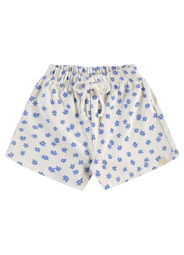 Guloseima - Shorts Infantil Menina em Ribana Bege 1