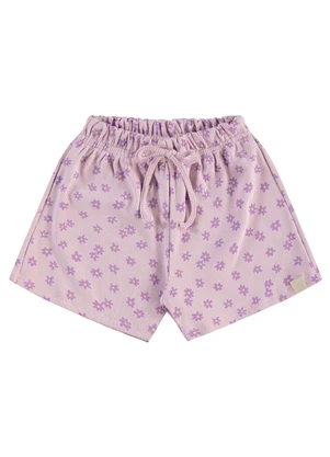 Guloseima - Shorts Infantil Menina em Ribana Roxo - GULOSEIMA