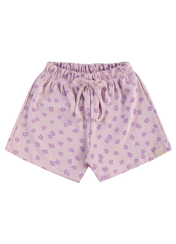 Guloseima - Shorts Infantil Menina em Ribana Roxo