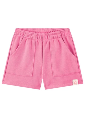 Marlan - Shorts Infantil Menina Moletinho com Bolsos Rosa - MARLAN