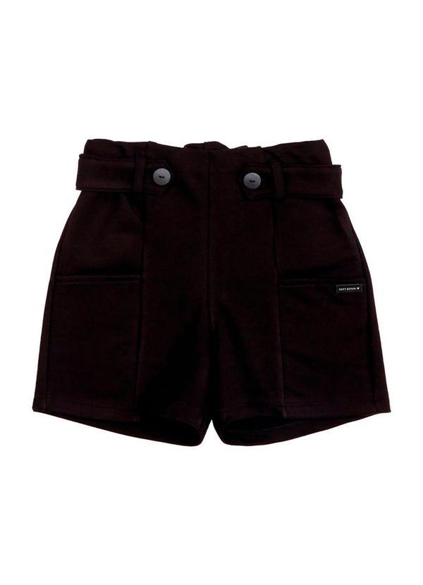Soft Bonni - Shorts Infantil Moletinho Preto