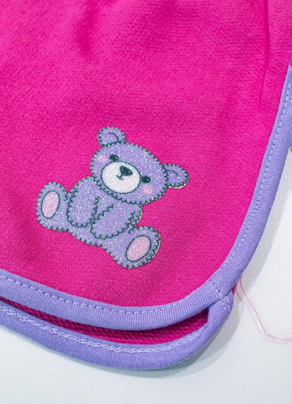 Turminha - Shorts Infantil Moletom Rosa 3