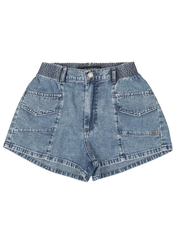 Authoria - Shorts Jeans 80'S Cintura com Elástico Azul 3