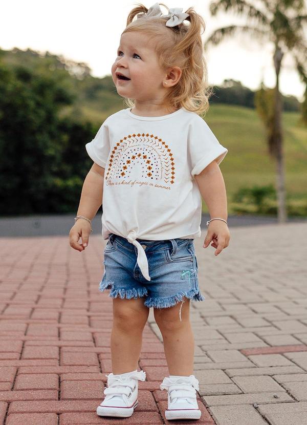 Sun Place - Shorts Jeans Bebê Menina Beach Azul 2