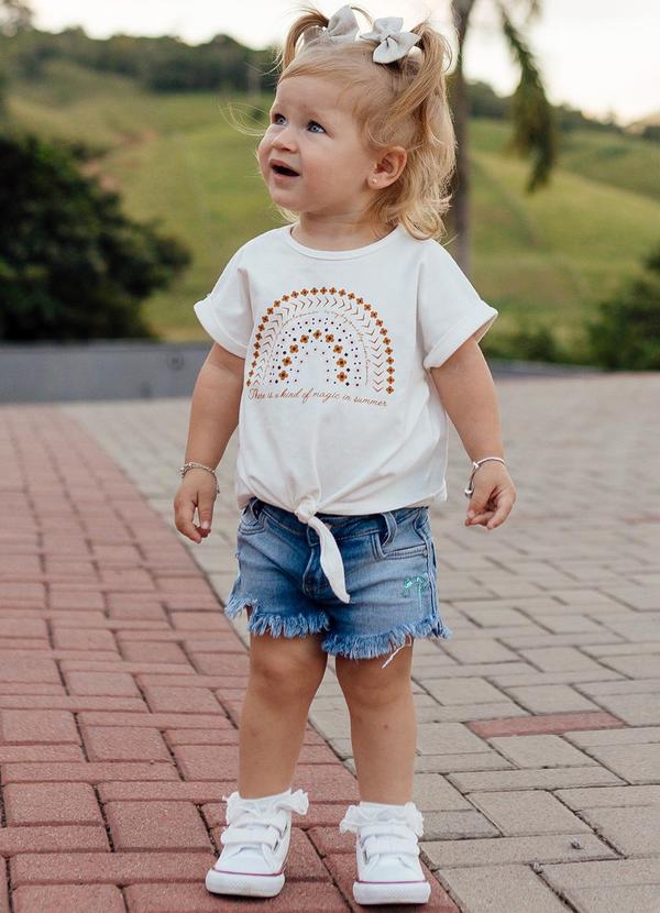 Sun Place - Shorts Jeans Bebê Menina Beach Azul 3