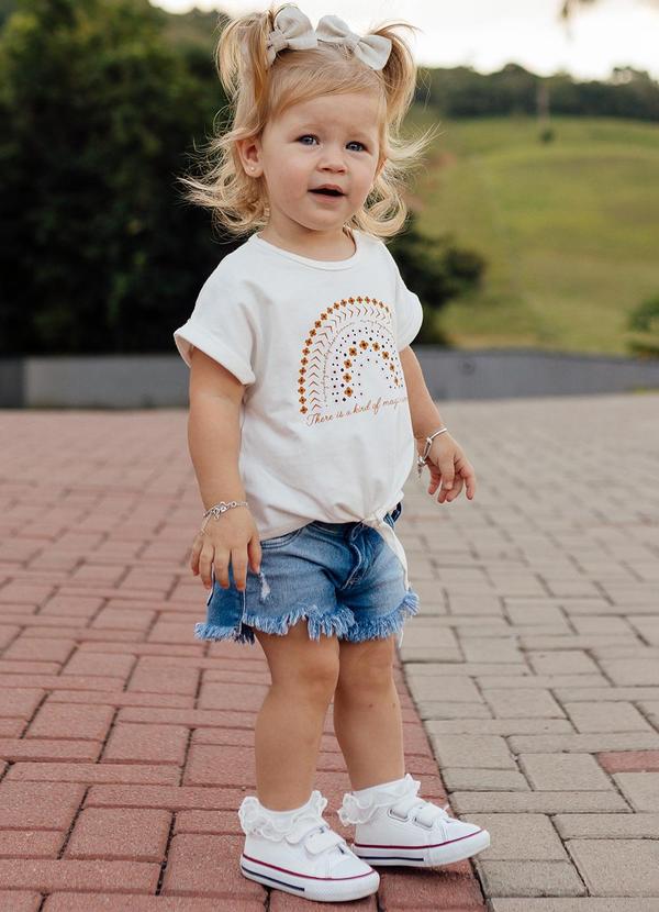 Sun Place - Shorts Jeans Bebê Menina Beach Azul 4