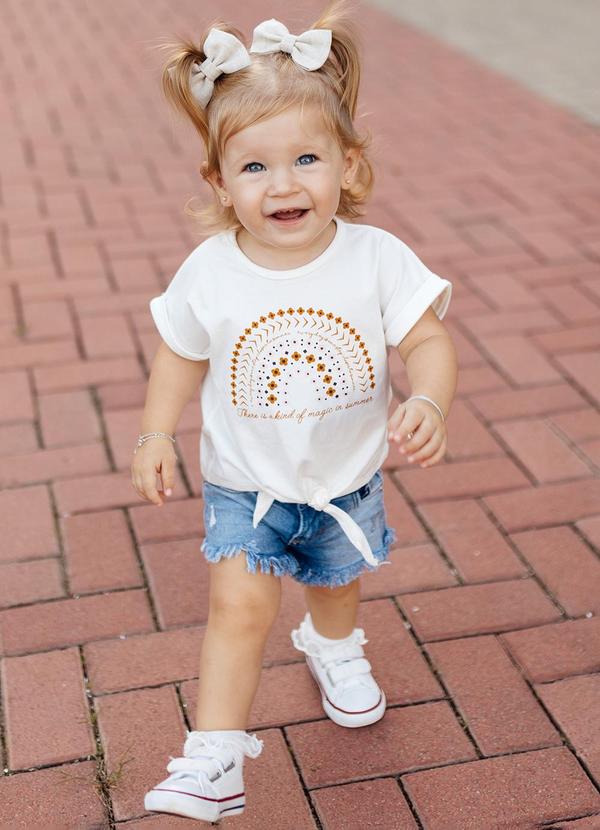 Sun Place - Shorts Jeans Bebê Menina Beach Azul 5