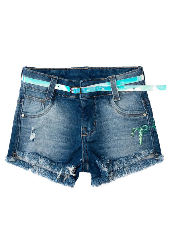Sun Place - Shorts Jeans Bebê Menina Beach Azul 7