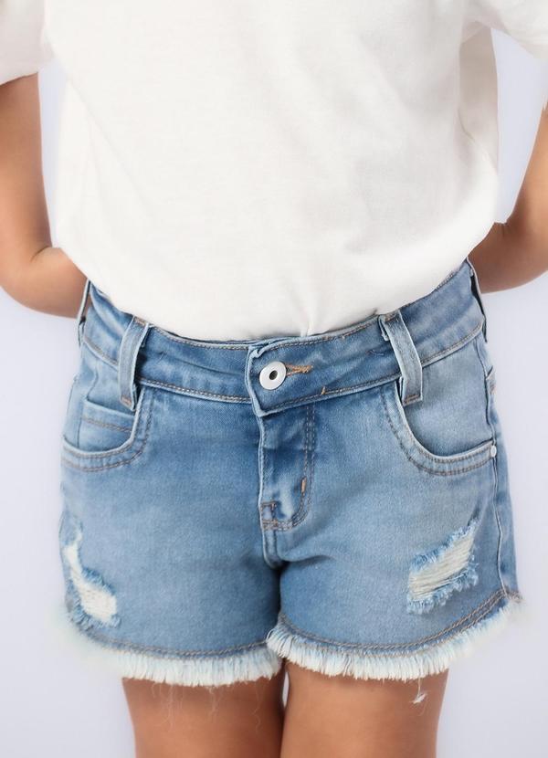 Sun Place - Shorts Jeans Bebê Menina Beach Azul