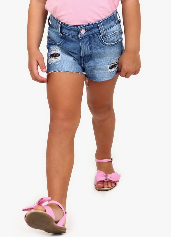 Sun Place - Shorts Jeans Bebê Menina Confort Azul