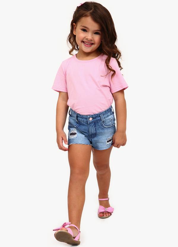 Sun Place - Shorts Jeans Bebê Menina Confort Azul 3