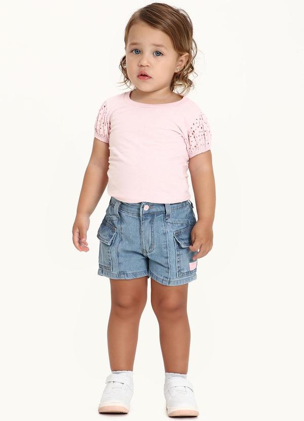 Sun Place - Shorts Jeans Cargo Menina Azul 3
