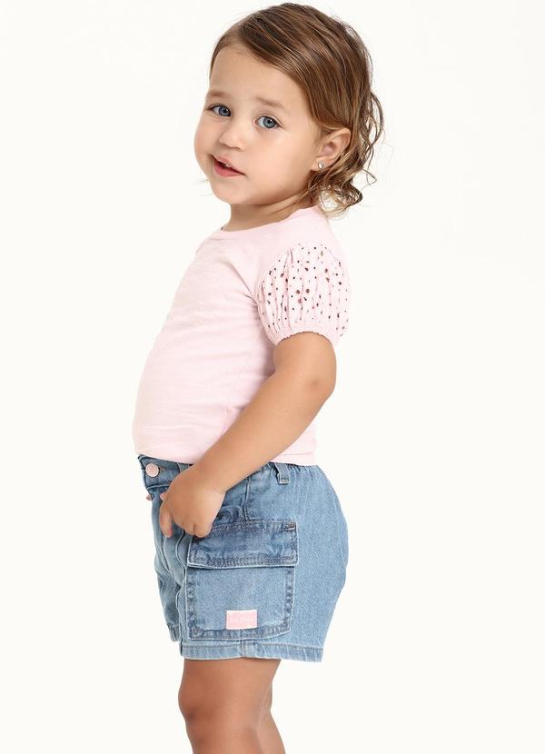 Sun Place - Shorts Jeans Cargo Menina Azul 4