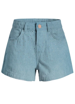 Brandili - Shorts Jeans com Stass Azul - BRANDILI