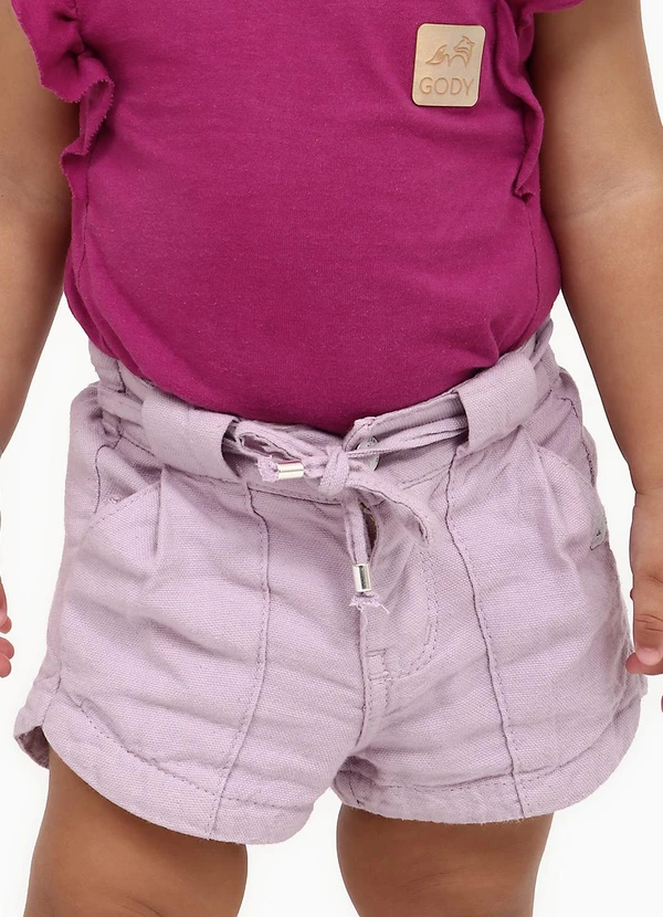 Sun Place - Shorts Jeans Confort Lilás Menina Roxo