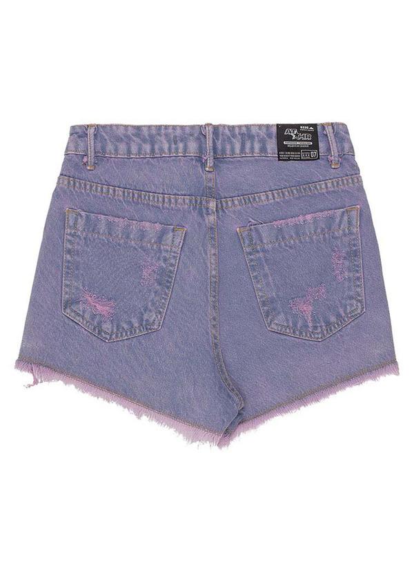 Authoria - Shorts Jeans Feminino Destroyed Roxo 2