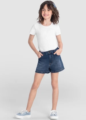 Brandili - Shorts Jeans Infantil Menina Azul - BRANDILI