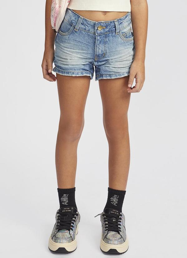 Sun Place - Shorts Jeans Infantil Menina Confort Azul