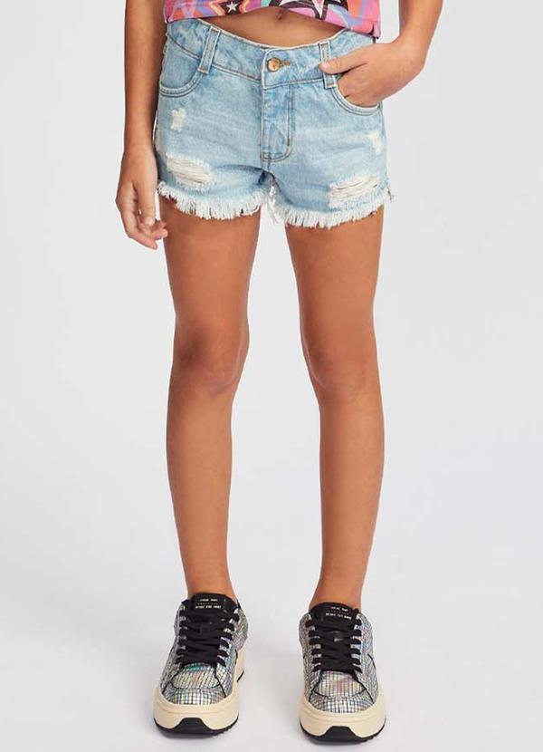 Sun Place - Shorts Jeans Infantil Menina Confort Azul 1