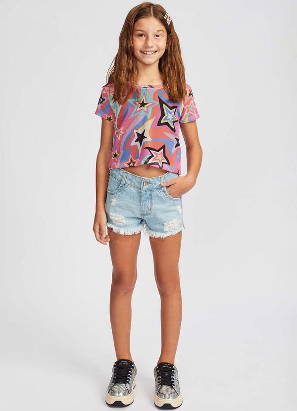 Sun Place - Shorts Jeans Infantil Menina Confort Azul 3