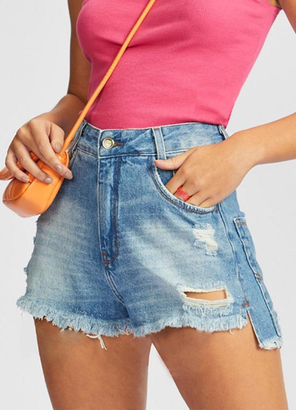 Sun Place - Shorts Jeans Juvenil Feminino Confort Azul 1