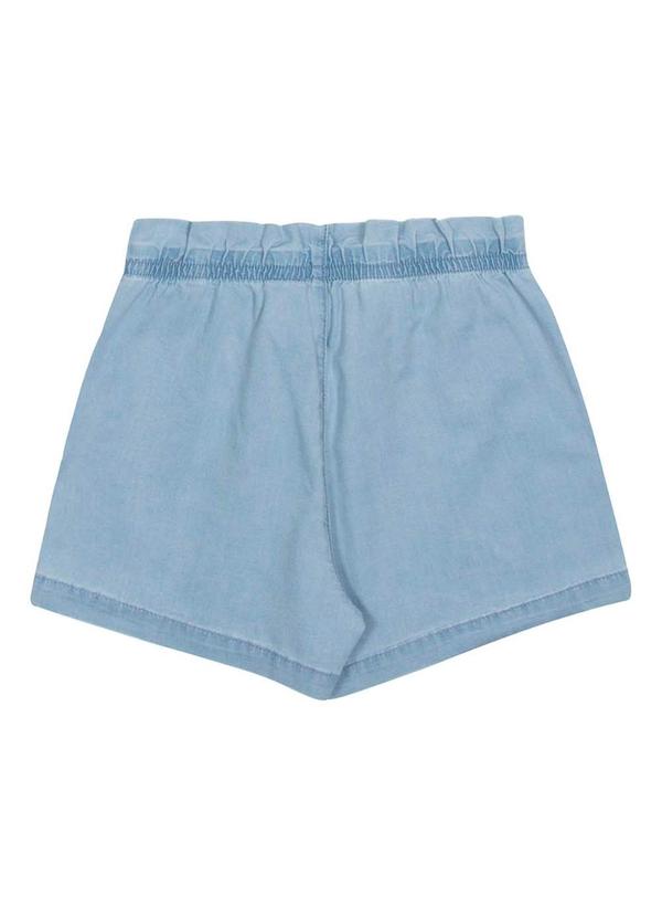 Alakazoo - Shorts Jeans Menina Bolso e Cadarço Frontal Azul 4