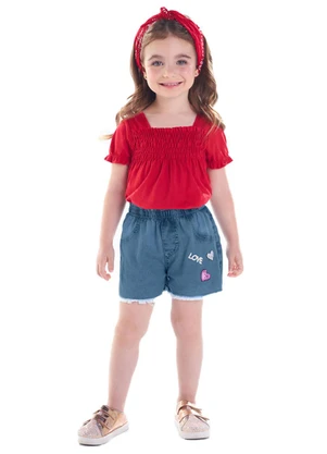 Pulla Bulla - Shorts Malha Azul - PULLA BULLA