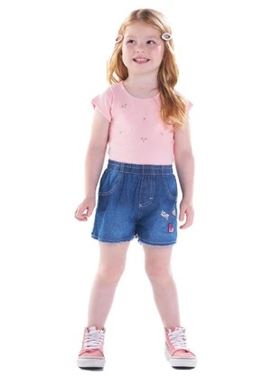 Pulla Bulla - Shorts Malha Azul - PULLA BULLA