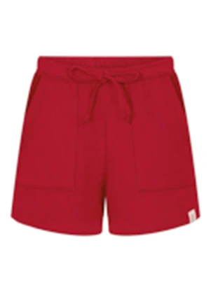 Alakazoo - Shorts Menina com Bolsos em Moletom Vermelho - ALAKAZOO