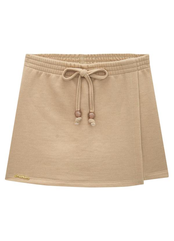 Marlan - Shorts Menina em Fleece Jeans Bege