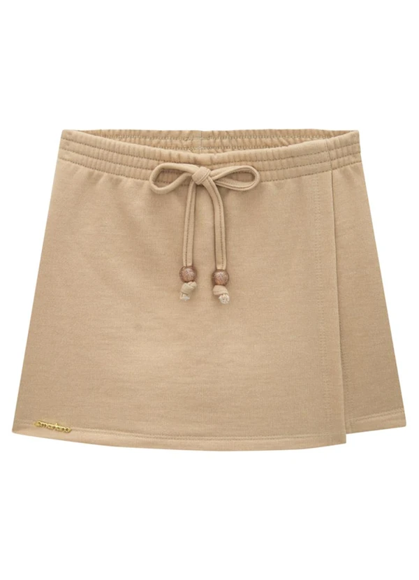 Marlan - Shorts Menina em Fleece Jeans Bege