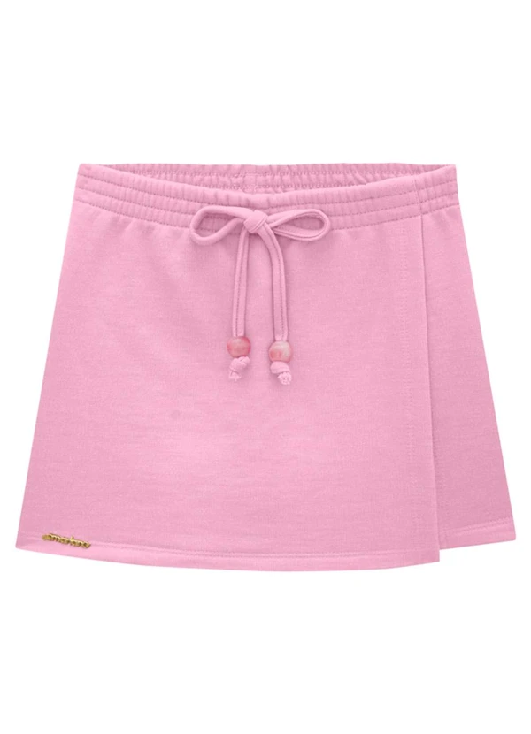 Marlan - Shorts Menina em Fleece Jeans Rosa 3