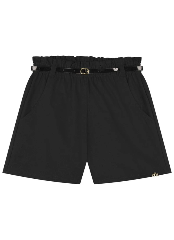 Milli e Nina - Shorts Menina em Sarja com Elastano Preto 1