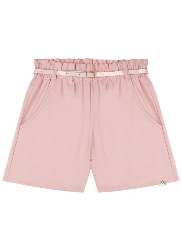 Milli e Nina - Shorts Menina em Sarja com Elastano Rosa