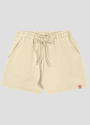 Kely Kety - Shorts Menina Moletinho Sarjado Rústico Bege - KELY KETY