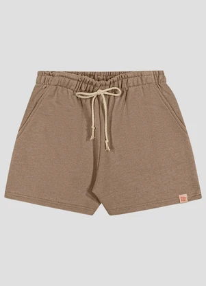 Kely Kety - Shorts Menina Moletinho Sarjado Rústico Marrom - KELY KETY
