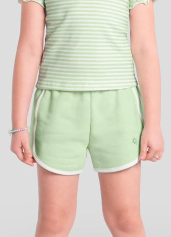 Brandili - Shorts Menina Moletinho Verde