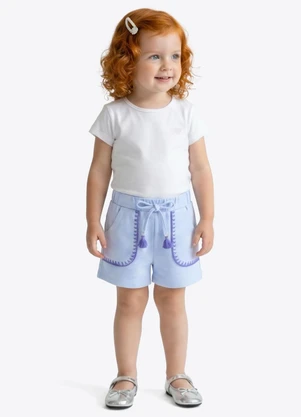 Pulla Bulla - Shorts Moletinho Azul - PULLA BULLA