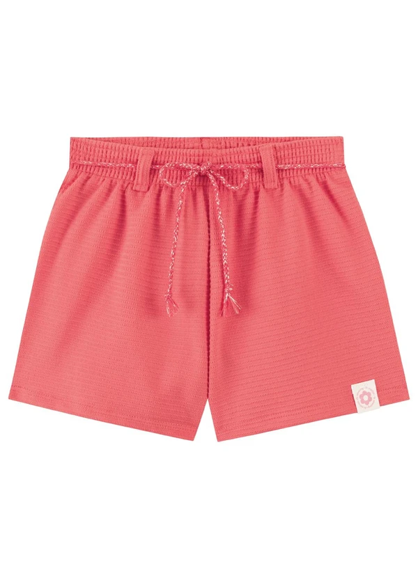 Marlan - Shorts Moletinho com Cadarço Rosa