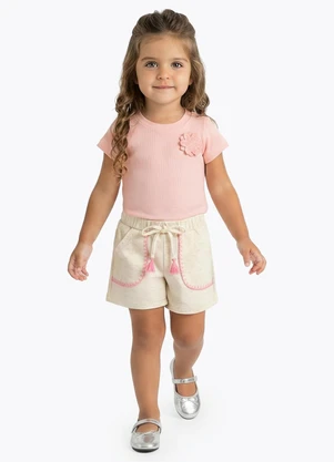 Pulla Bulla - Shorts Moletinho Natural - PULLA BULLA