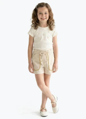 Pulla Bulla - Shorts Moletinnho Natural - PULLA BULLA
