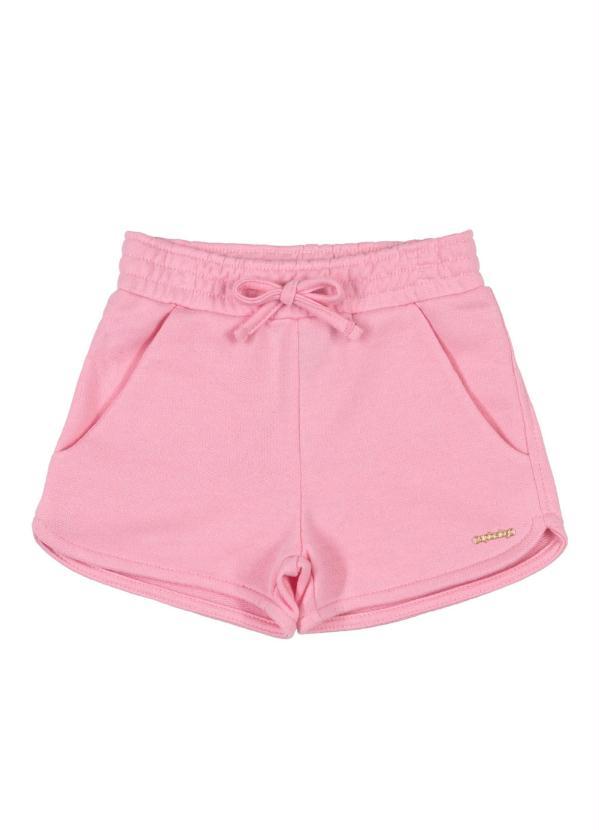 Up Baby - Shorts Moletom Básico Infantil Rosa