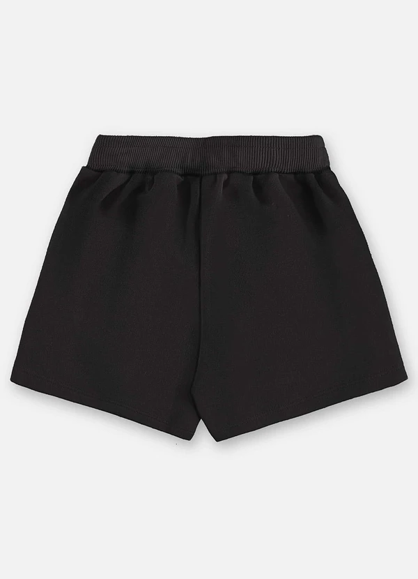 Up Baby - Shorts Moletom Infantil Finino Preto 2